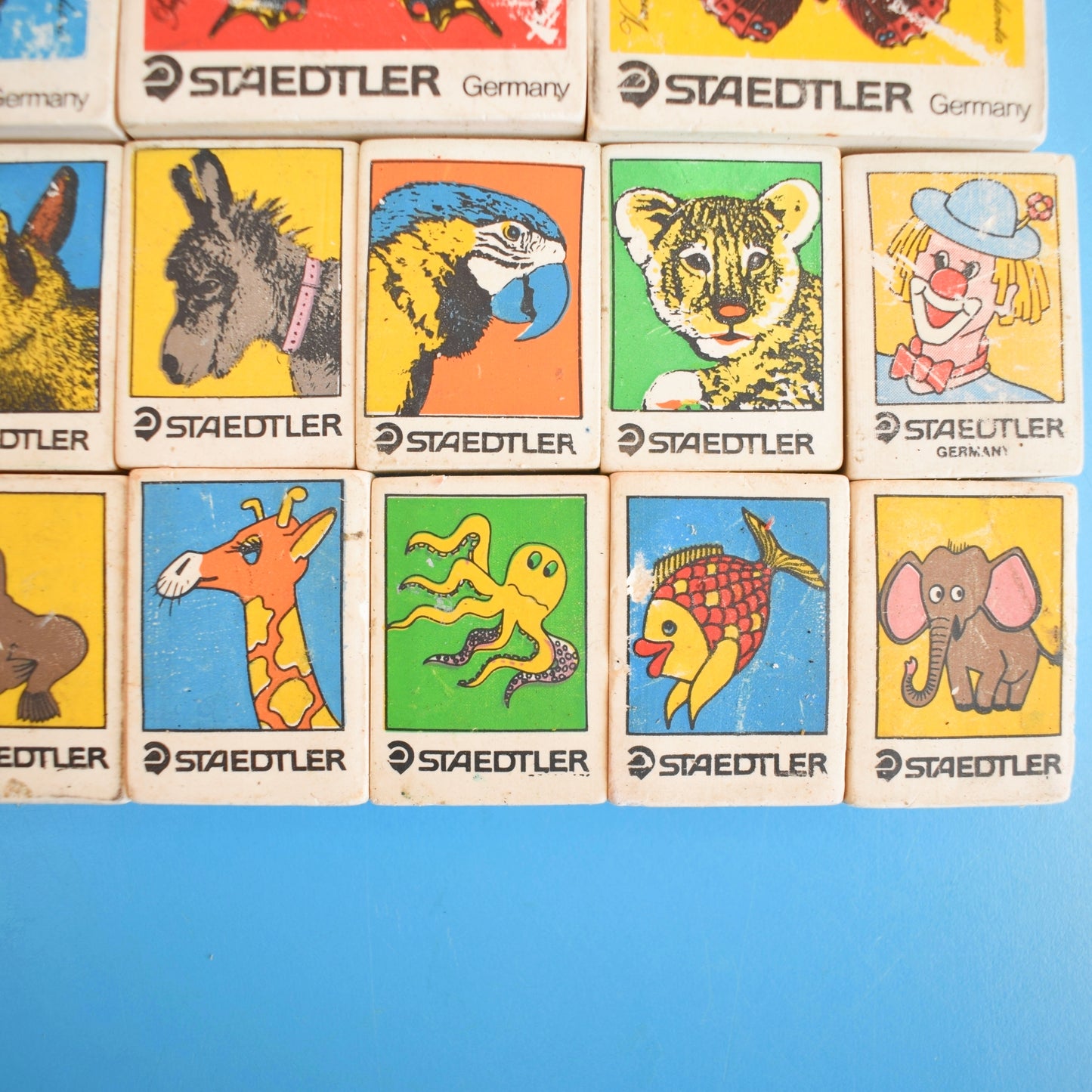Vintage 1980s Collectable Erasers / Rubbers - Staedtler Blocks