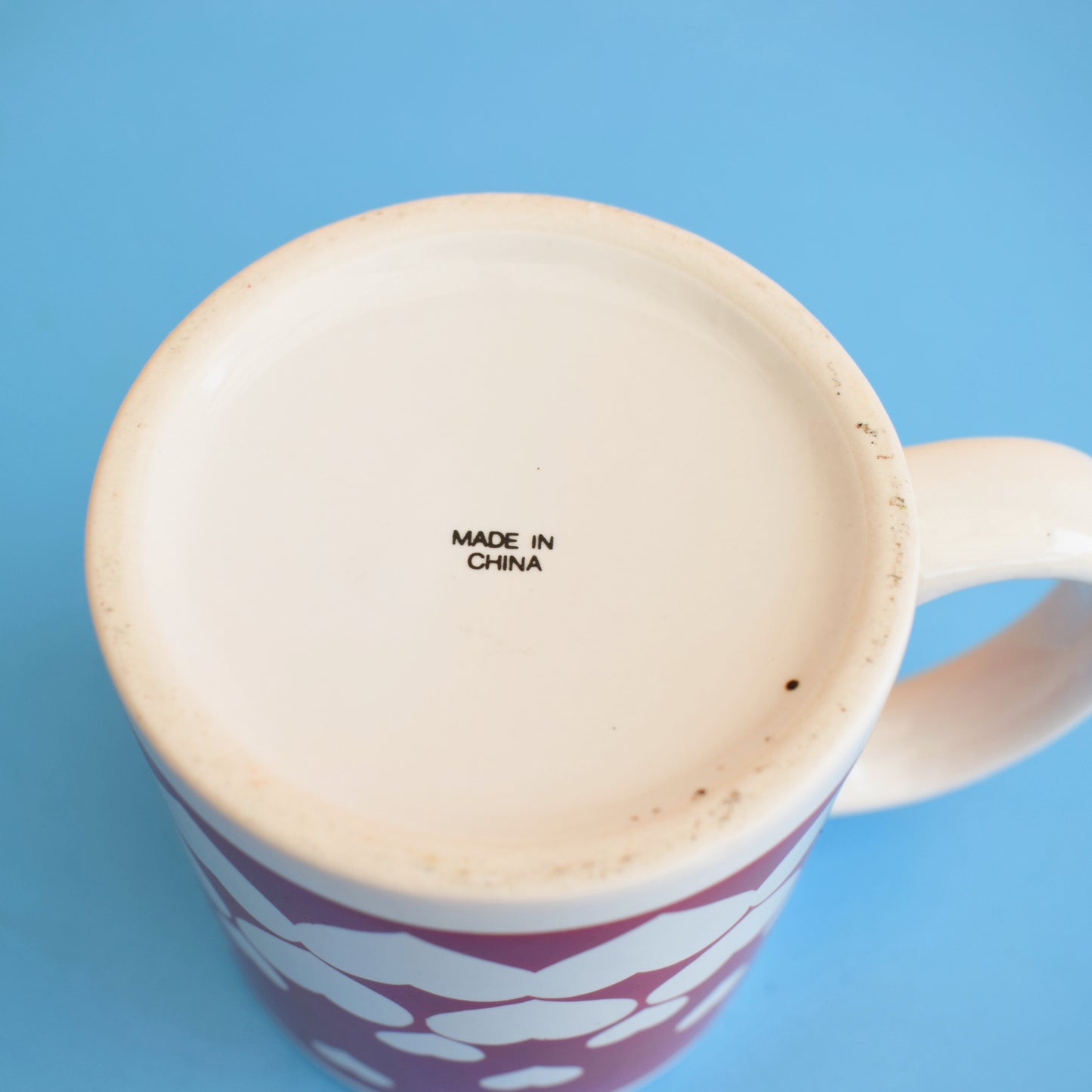 Vintage 1980s Heart Print Mug - Red & White by Pineapple Retro