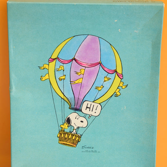 Vintage 1970s Snoopy Writing Paper Set - Hot Air Balloon