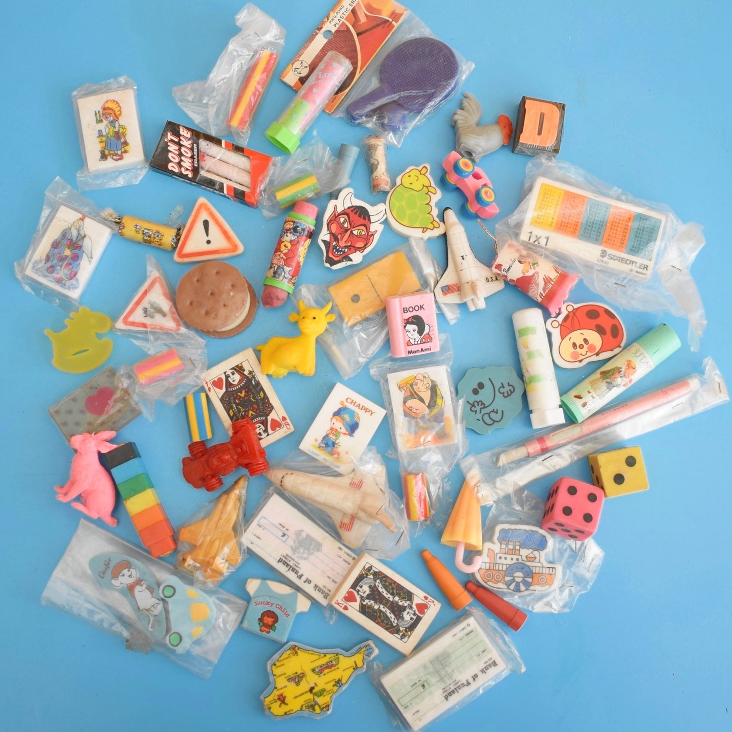 Vintage 1980s Collectable Erasers / Rubbers - Mixed Group x50 .