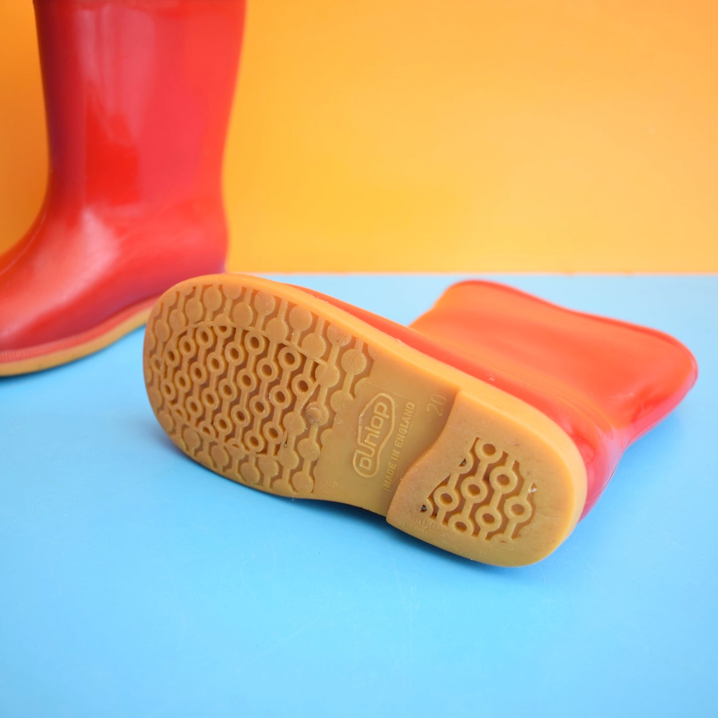 Vintage 1980s Paddington Bear Boots - Dunlop Red sz 20