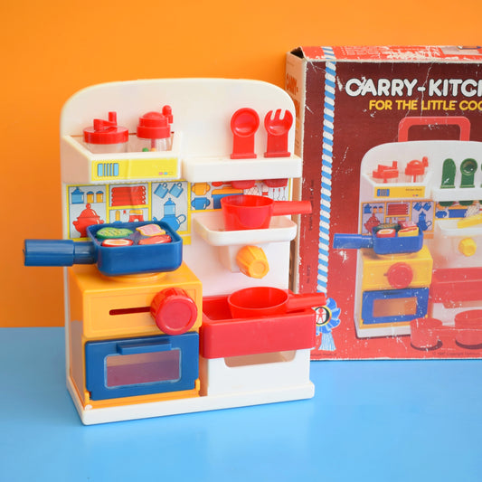 Vintage 1980s Plastic Toy Carry Kitchen- Boxed