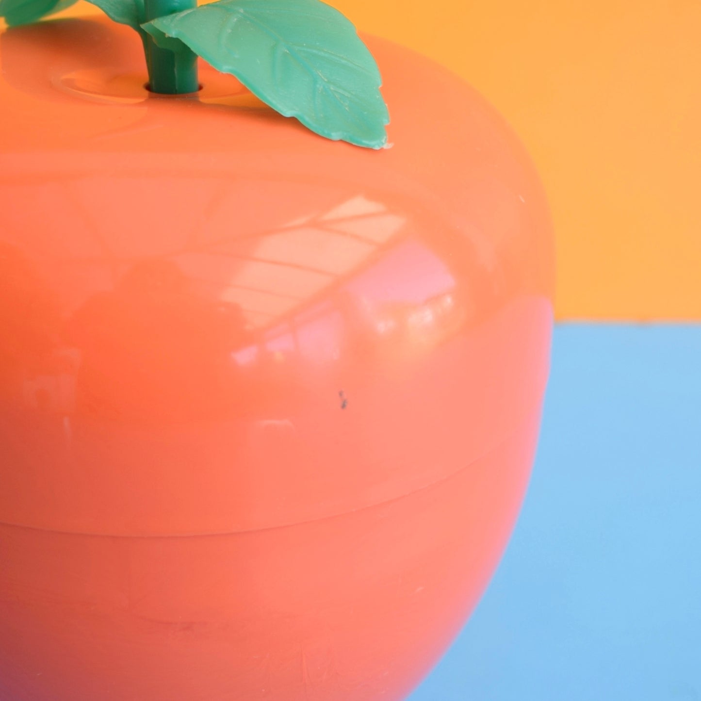 Vintage 1970s Plastic Apple Ice Bucket - Orange
