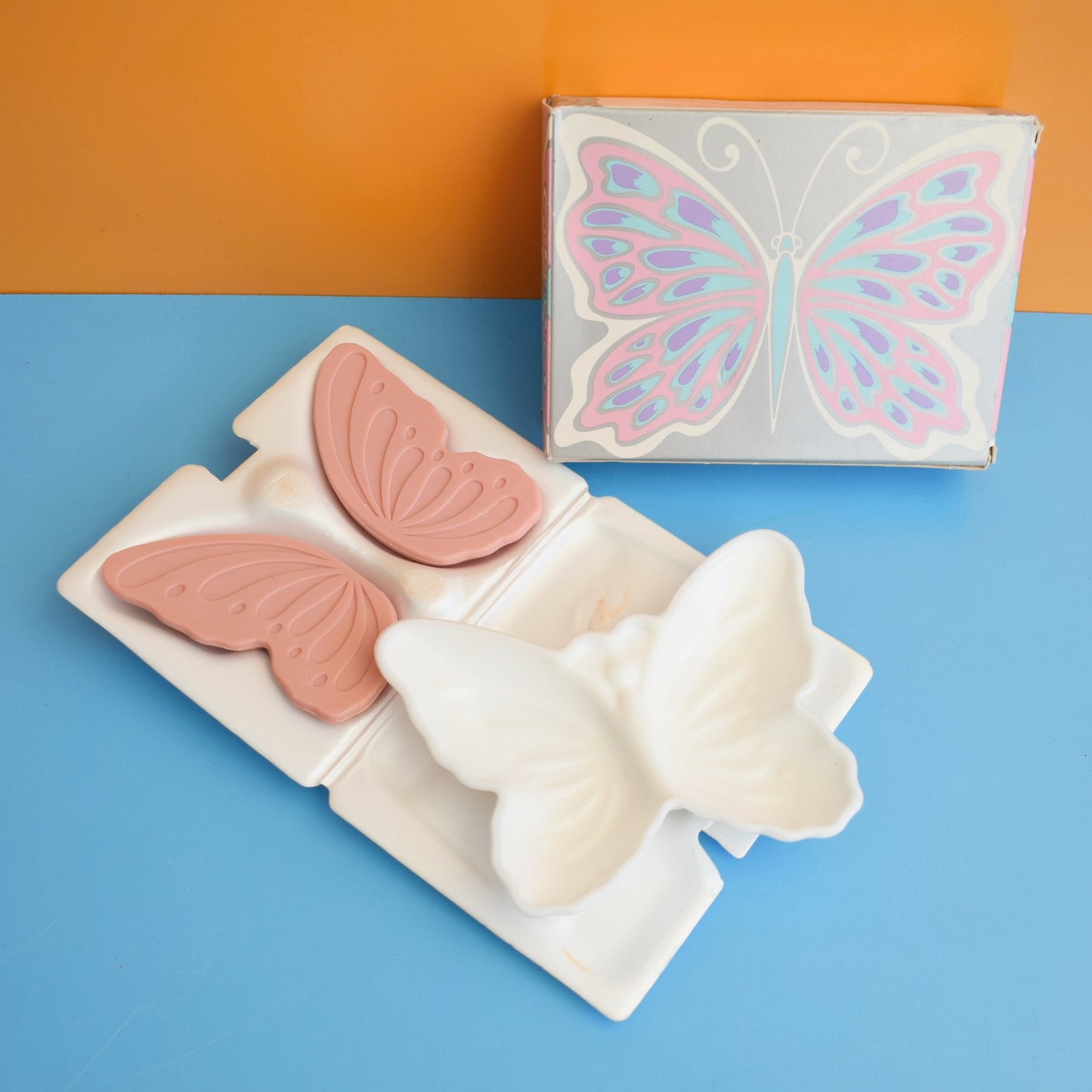 Vintage 1980s Avon Butterfly Soap & Soap Dish- Wings Of Beauty - Boxed by Pineapple Retro