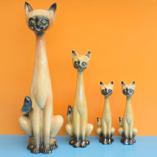 Vintage 1960s Ceramic Jema Holland Tall Necked Cats