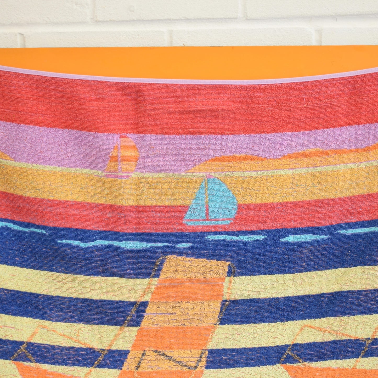 Vintage 1980s Beach Towel - Deckchairs by Pineapple Retro