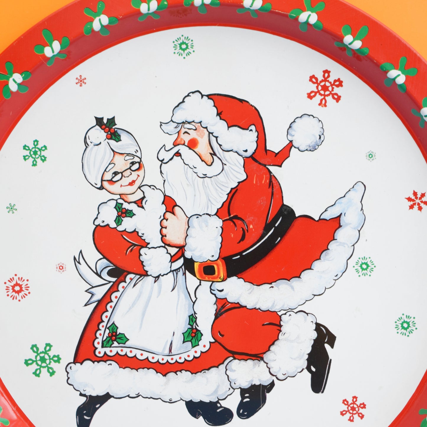 Vintage 1980s Christmas Tin Tray by Pineapple Retro