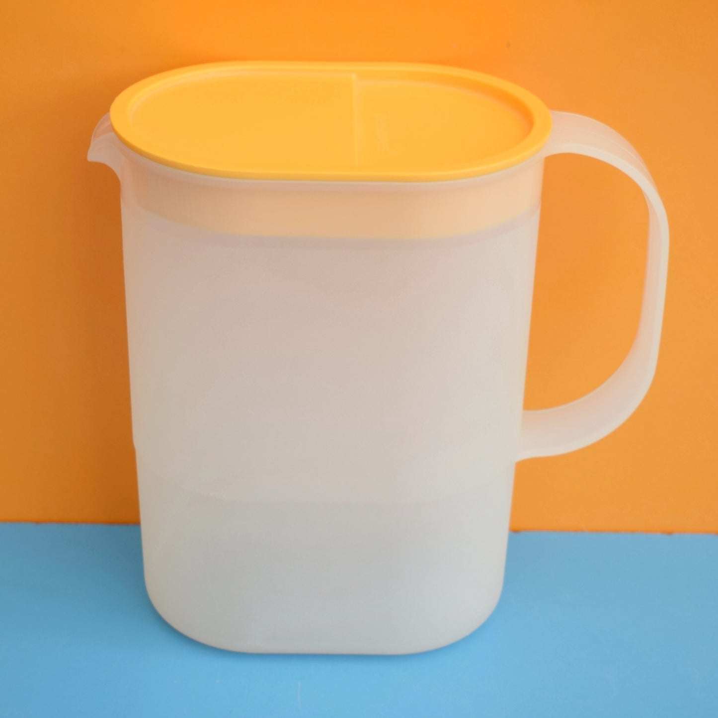 Vintage 1980s Plastic Tupperware Fridge Door Jug - Yellow