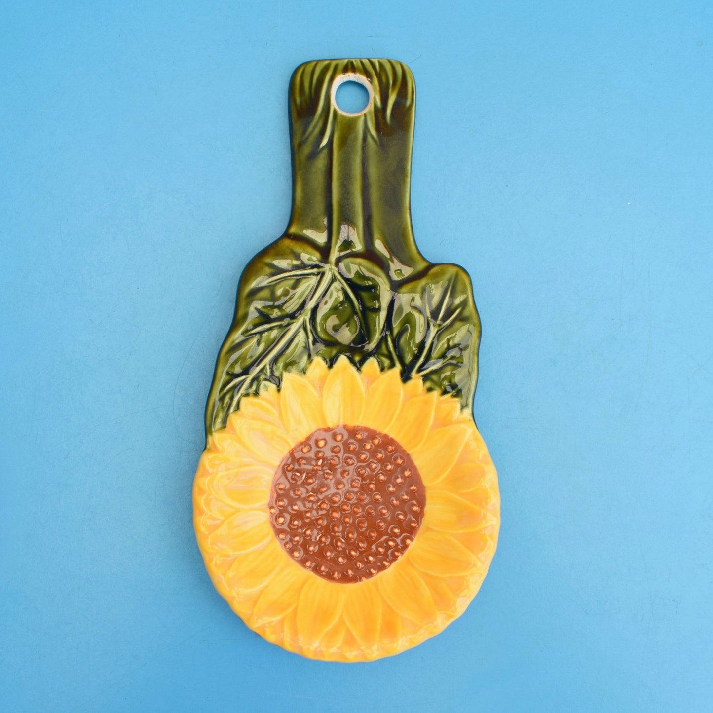 Vintage 1970s Sunflower Spoon Rest - Ceramic by Vintage