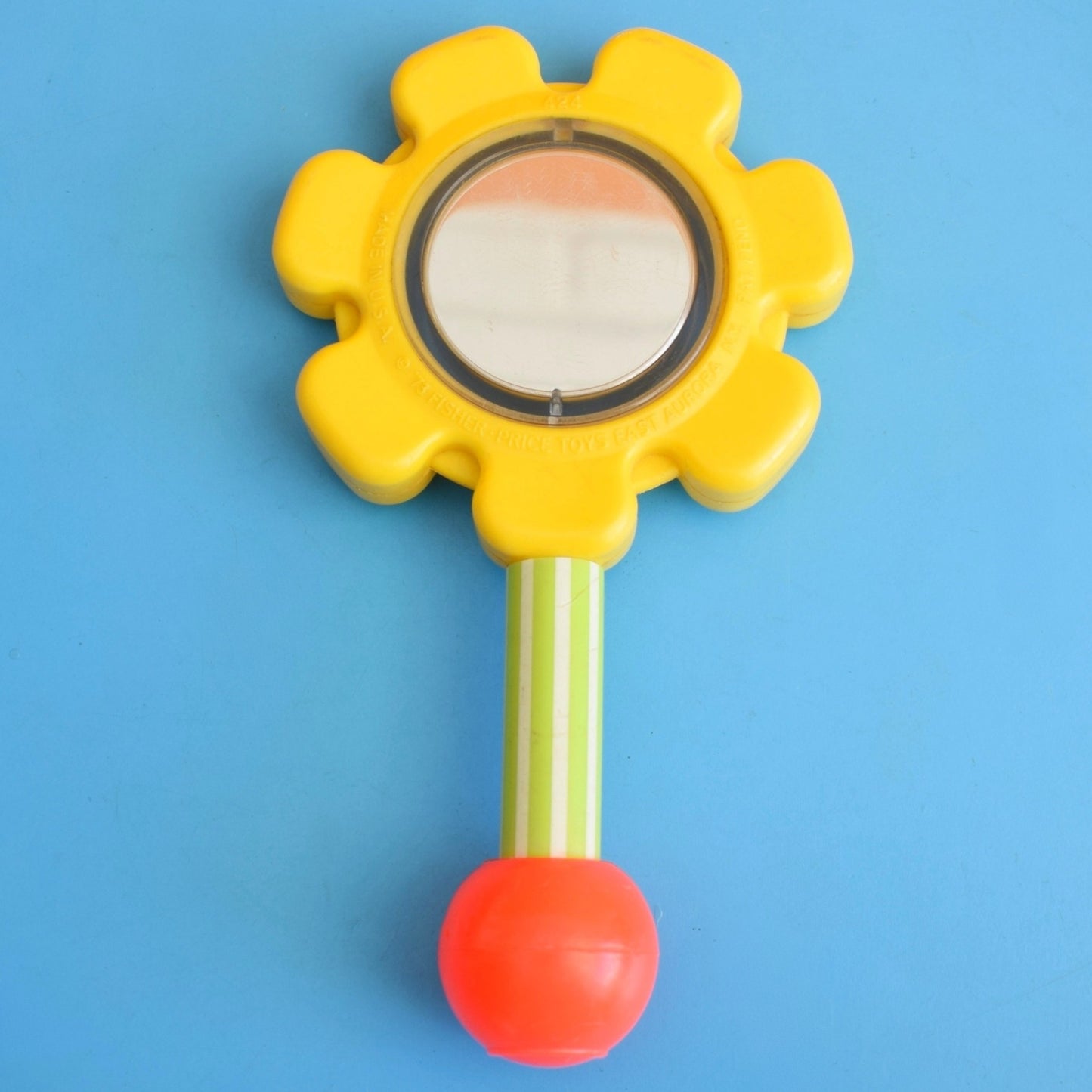 Vintage 1970s Plastic Flower Rattle - Fisher Price .