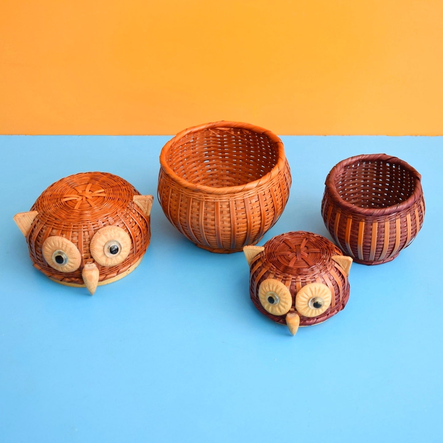 Vintage 1970s Kitsch Owl Shaped Containers 2 by Pineapple Retro