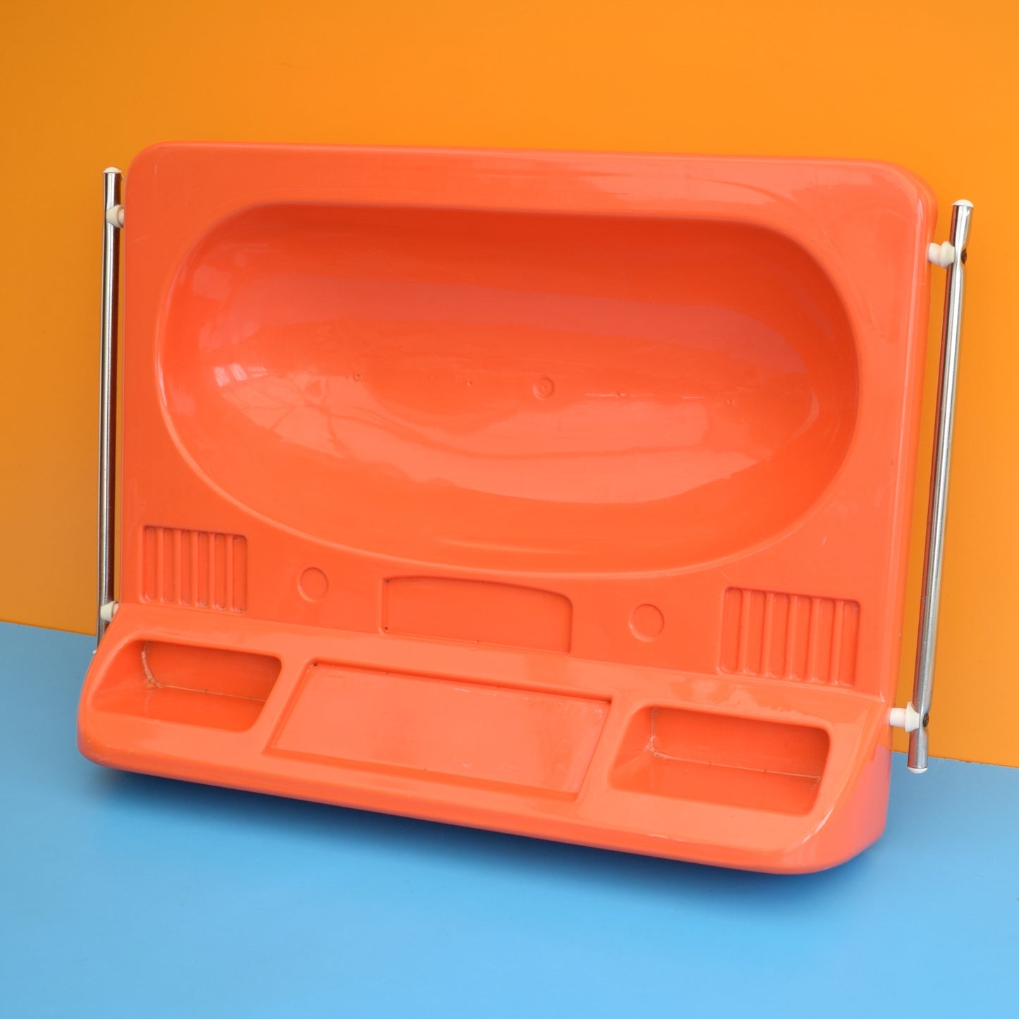 Vintage 1970s Plastic Childs/ Play Stand / Craft table? - Orange