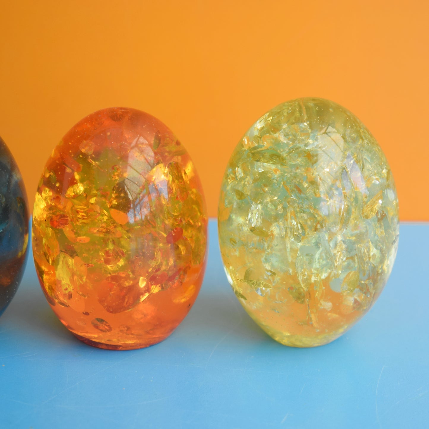 Vintage 1970s Shattaline Egg Paperweights / Ornaments - Various by Pineapple Retro