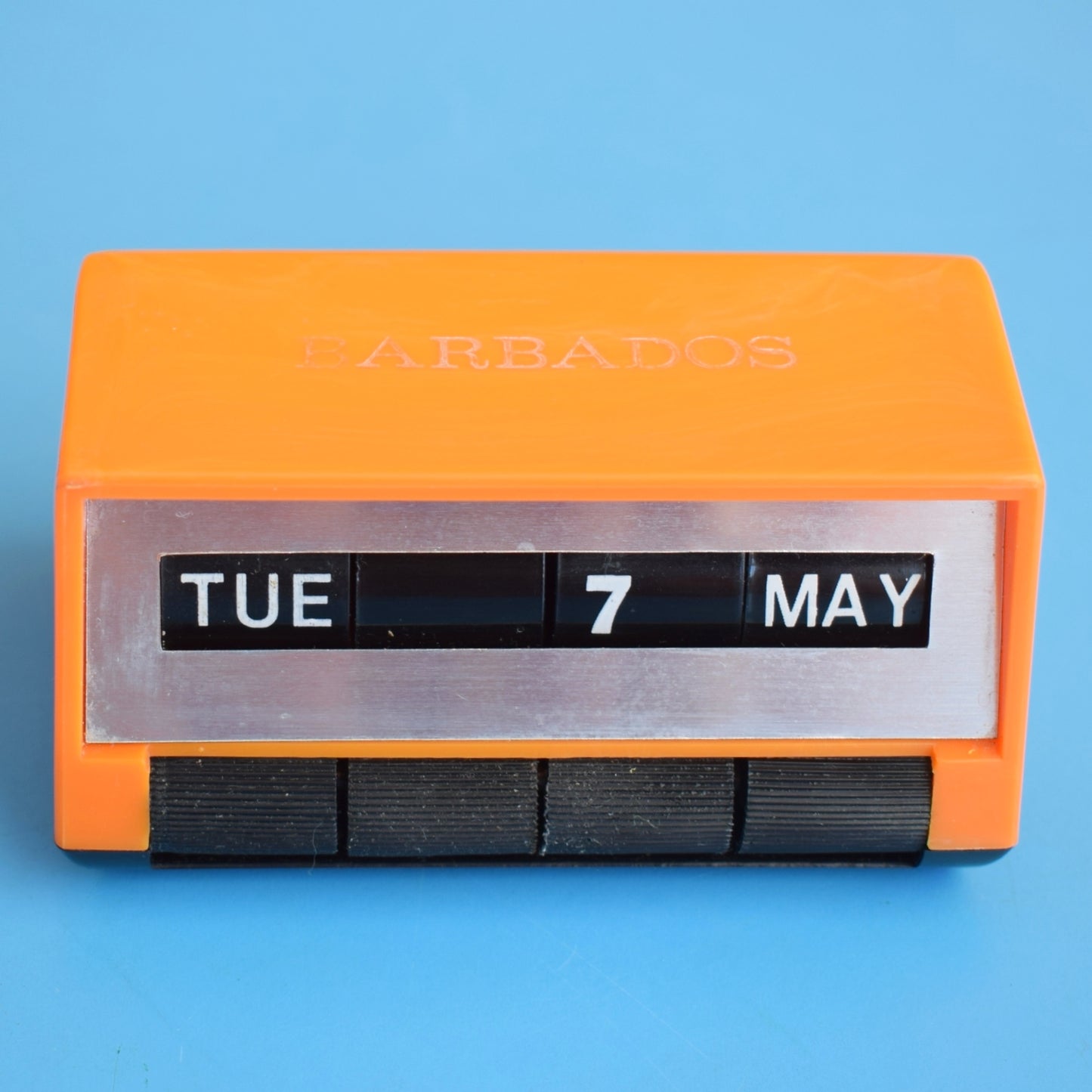 Vintage 1970s Plastic Perpetual Calendar - Orange