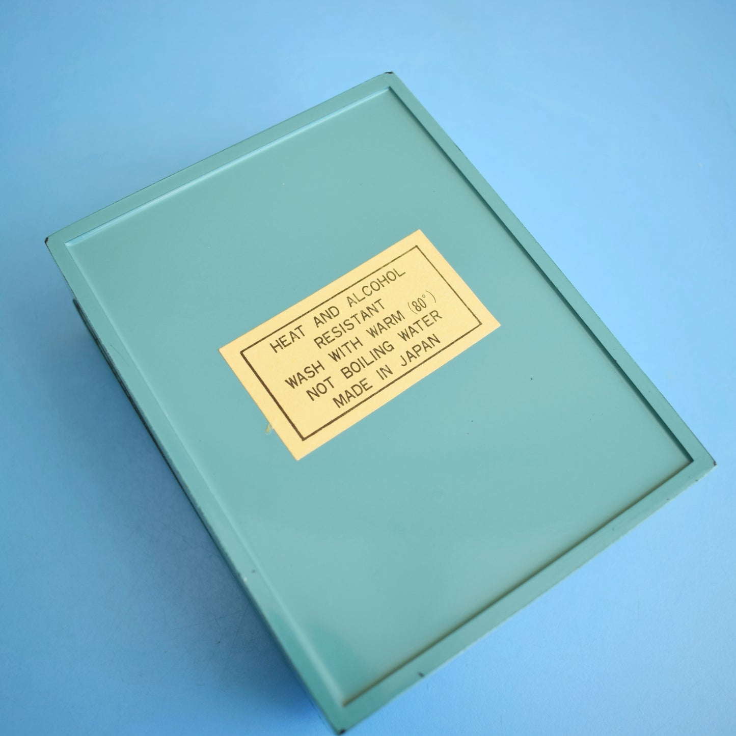 Vintage 1970s Rectangular Lacquered Box- Turquoise Blue