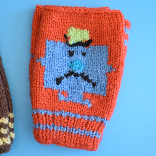 Retro Hand Knitted Fingerless Gloves - Kids - Mr Grumpy