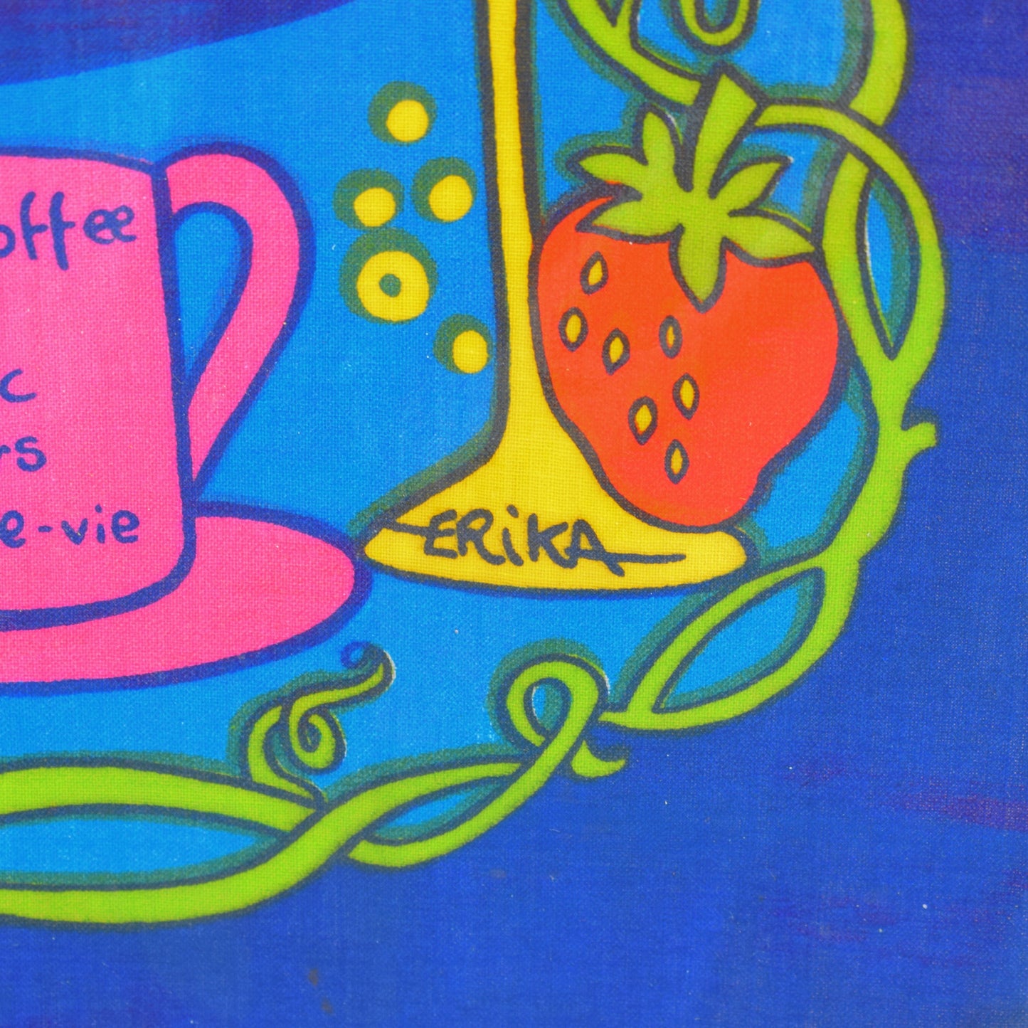 Vintage 1970s PVC Apron - Food & Drink Design - Erika Parry by Pineapple Retro