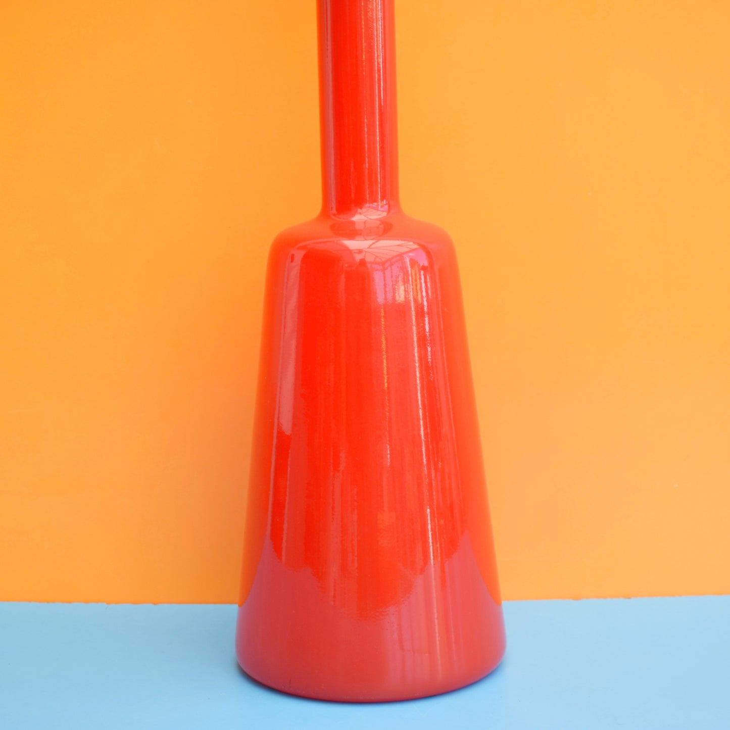 Vintage 1960s Tall Glass Genie Bottle - Red by Pineapple Retro