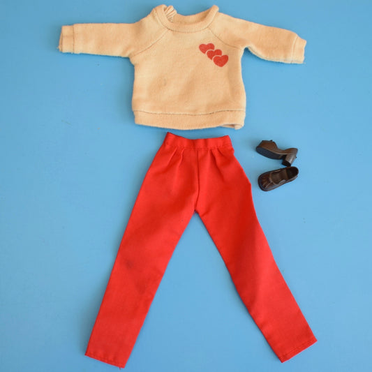Vintage 1980s Sindy Casuals Red Trousers/ Top