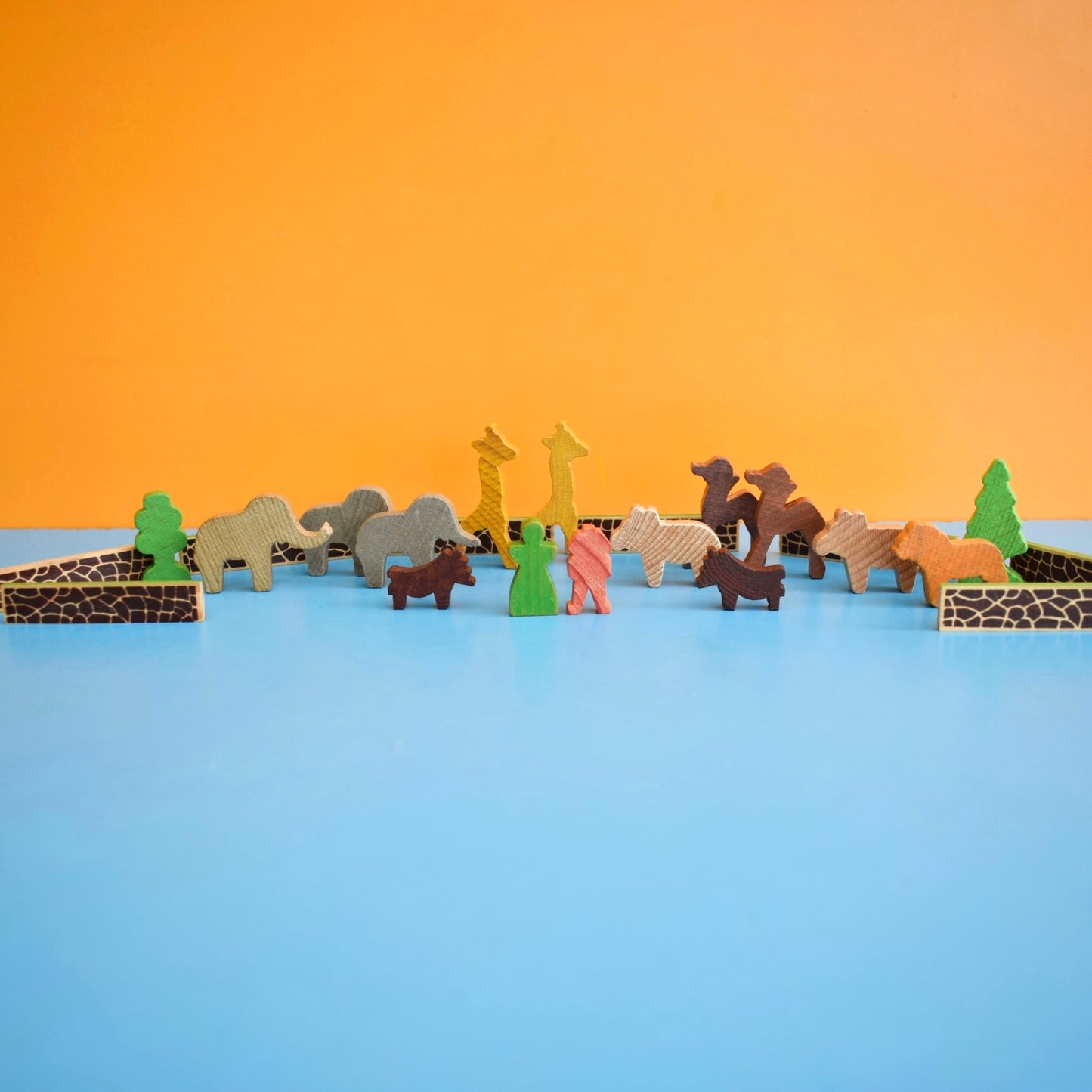 Vintage 1970s Mixed German Wooden Animals / People