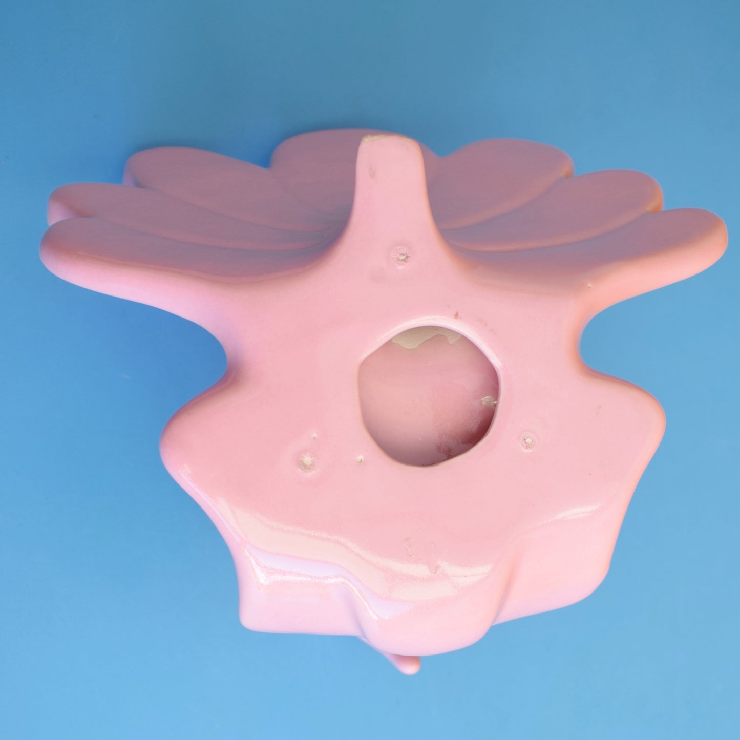 Vintage 1960s American Ceramic Peacock Hand Towel Holder- Pink