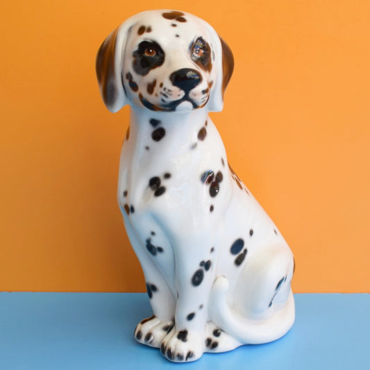Vintage 1970s Ceramic Dalmatian Dog Figure - Medium
