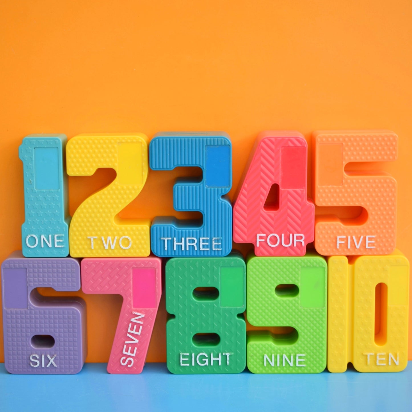 Vintage 1990s Tyco Plastic Numbers - Great Font