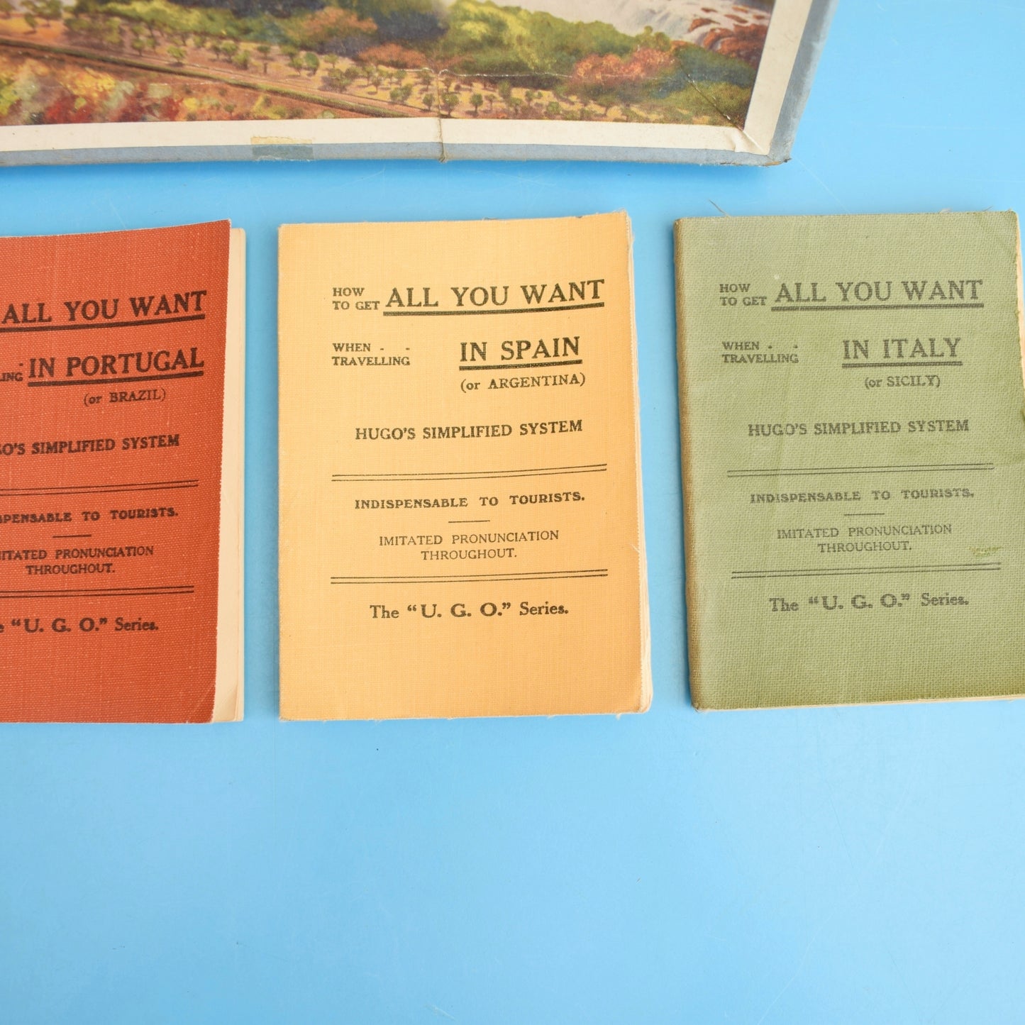 Vintage 1950s BOAC Victory Puzzle / Hugo's Travel Phrase Books