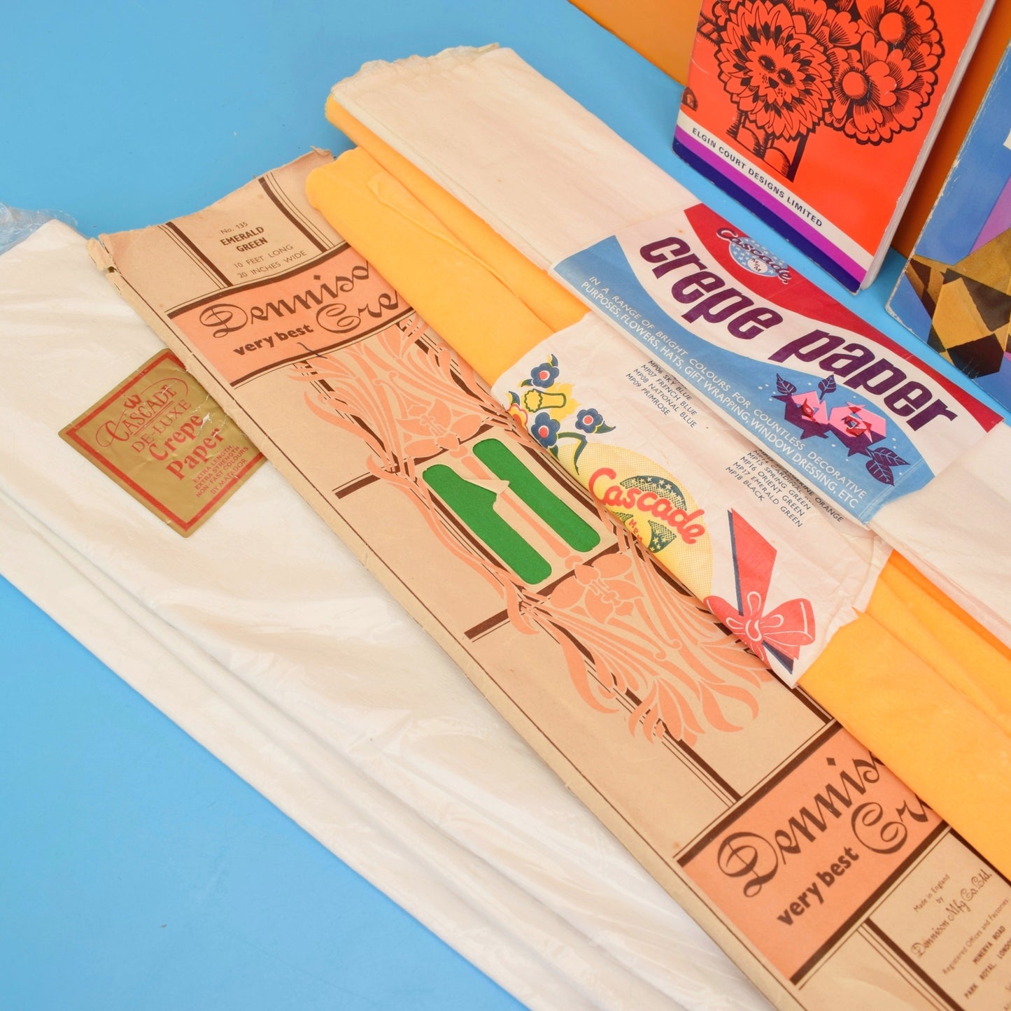 Vintage 1970s Paper Craft Books / Crepe Paper Selection