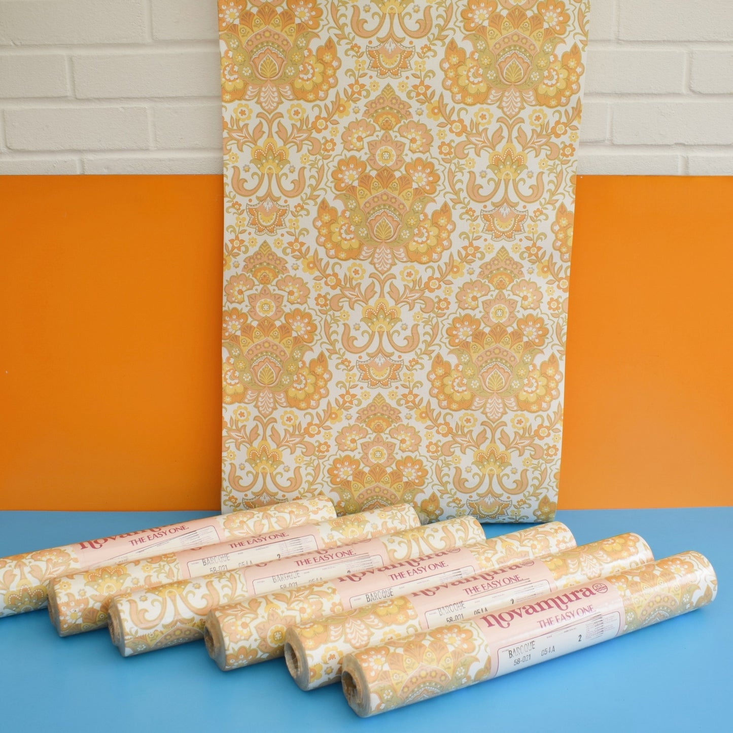 Vintage 1960s Novamura Wallpaper - Multiples Available - Yellow by Pineapple Retro