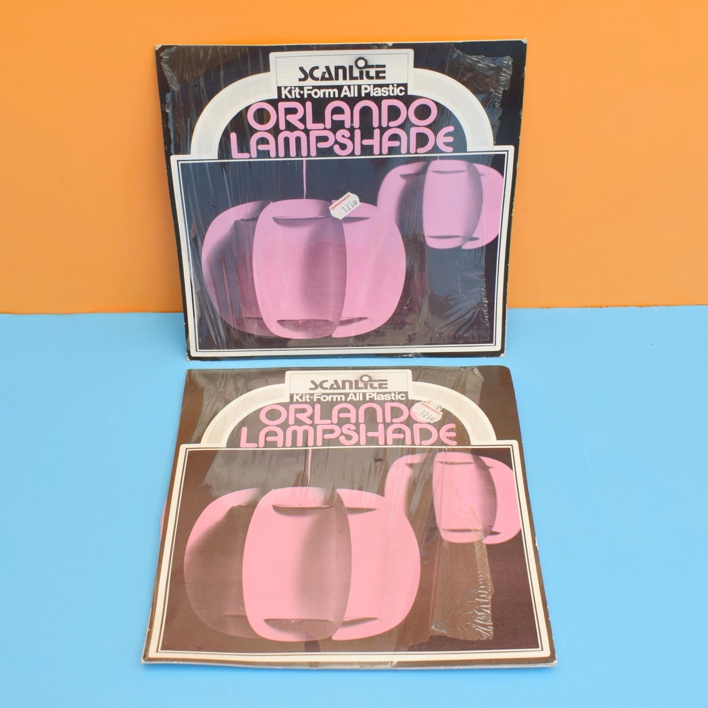 Vintage 1970s Flat Packed Light Fitting / Shade - Pink Or Yellow