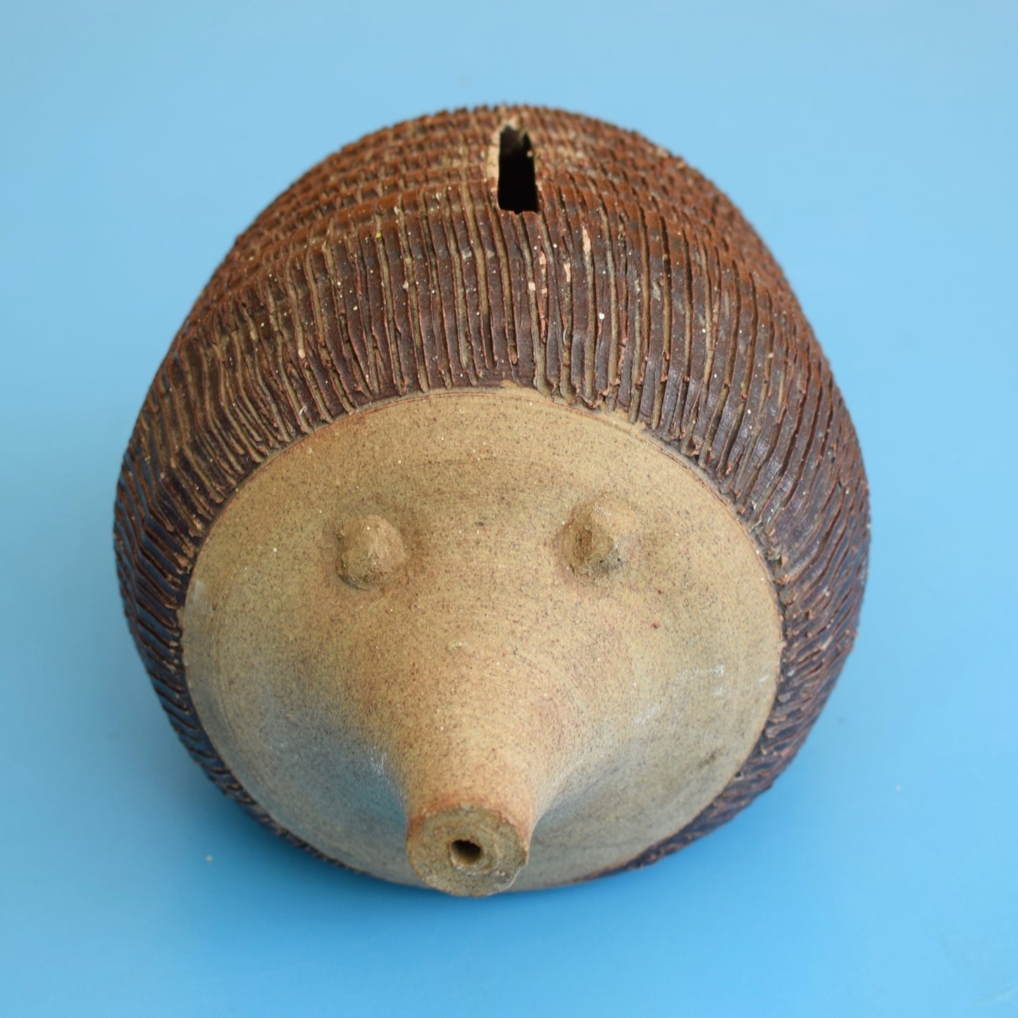 Vintage 1970sStudio Pottery Hedgehog Sgraffito Money Box