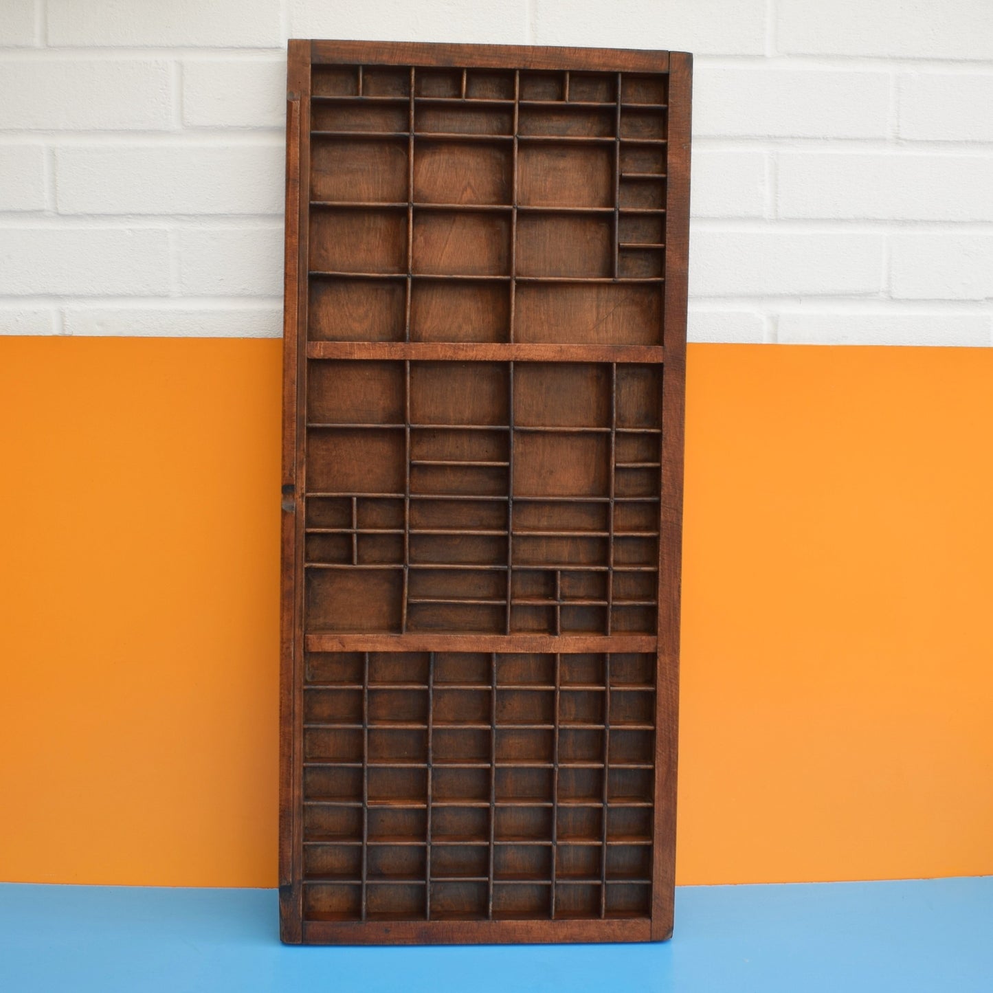 Vintage 1950s Wooden Printers Tray - Collection Display .
