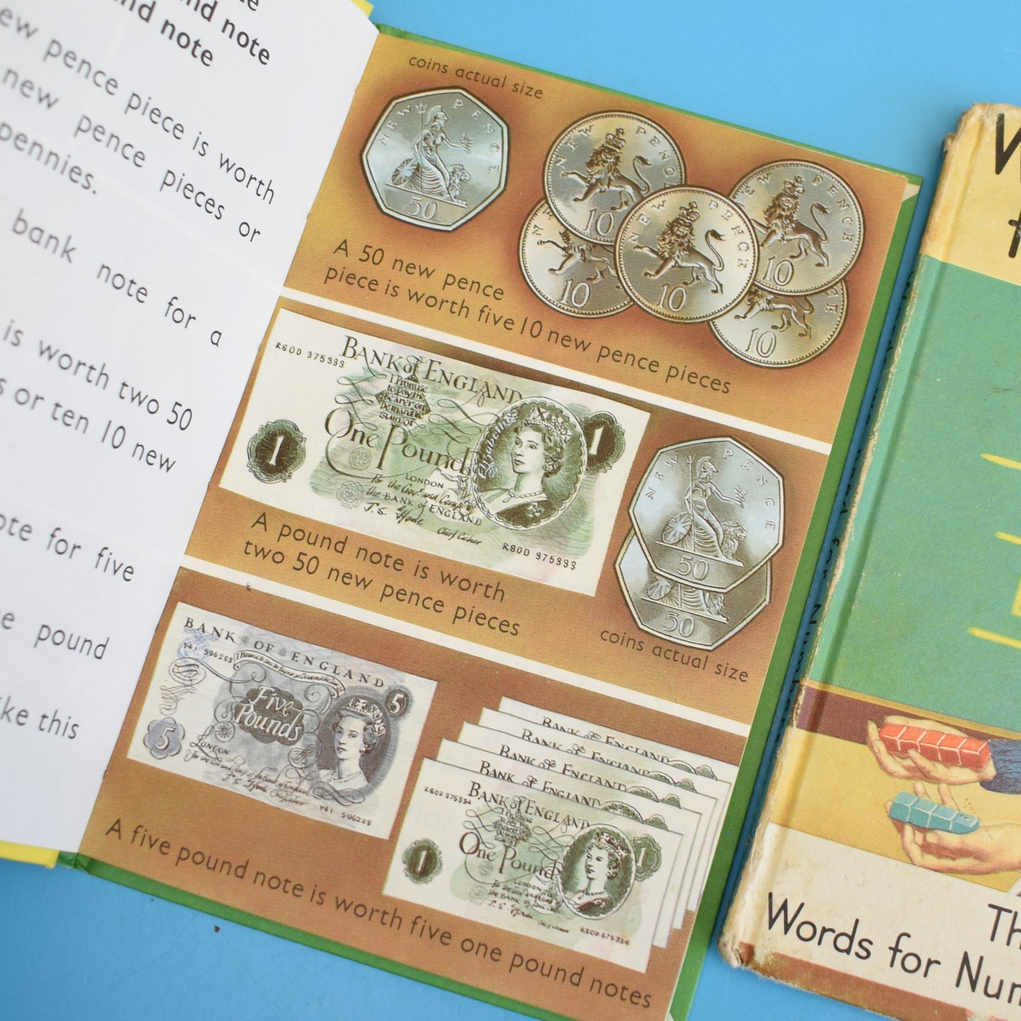 Vintage Ladybird Books - Educational - Division /Telling Time / Numbers