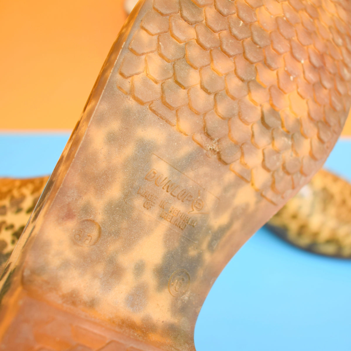 Vintage 1970s Short Leopard Print Wellies - Dunlop Sz 6 by Vintage