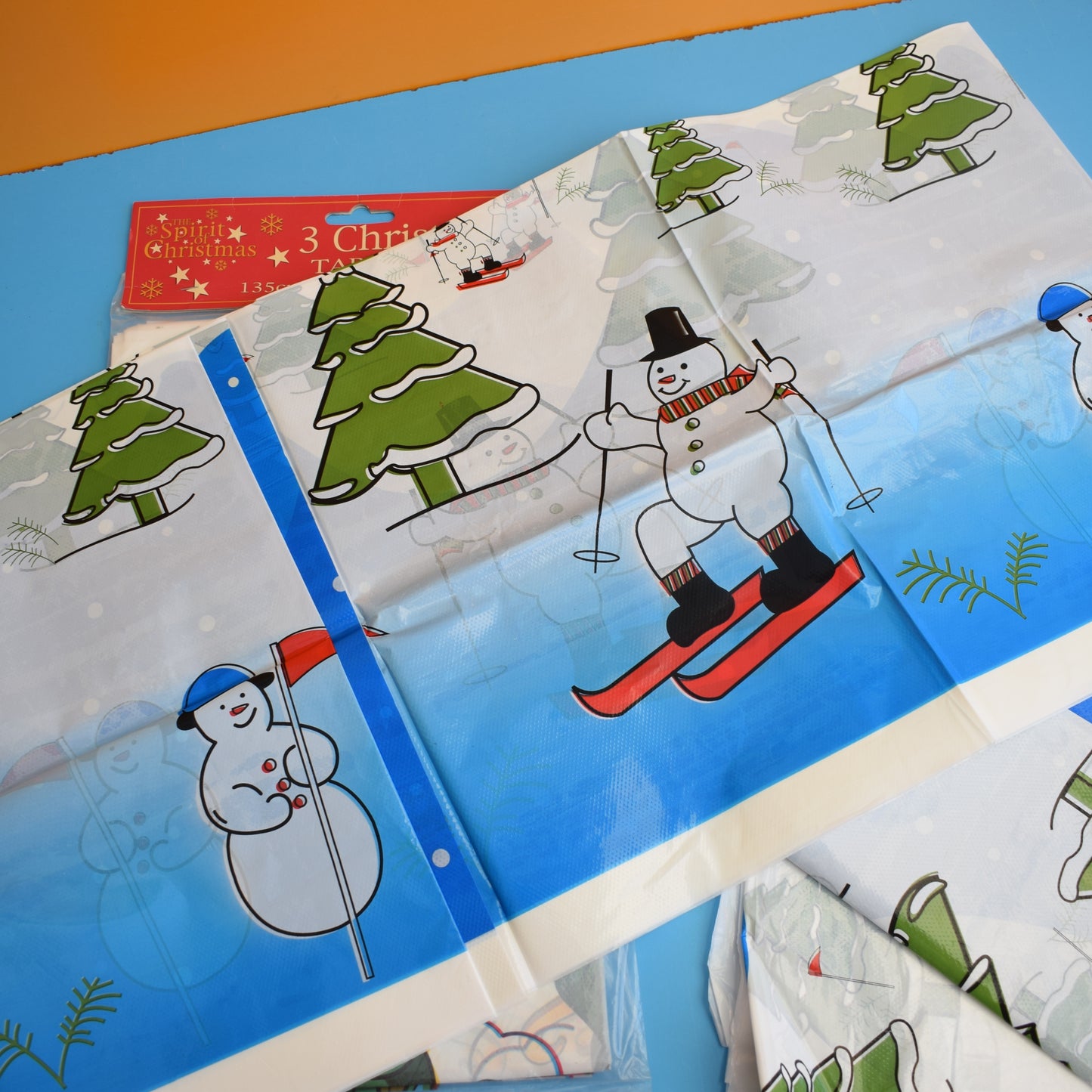 Vintage 1980s Kitsch Christmas Plastic Tablecloths