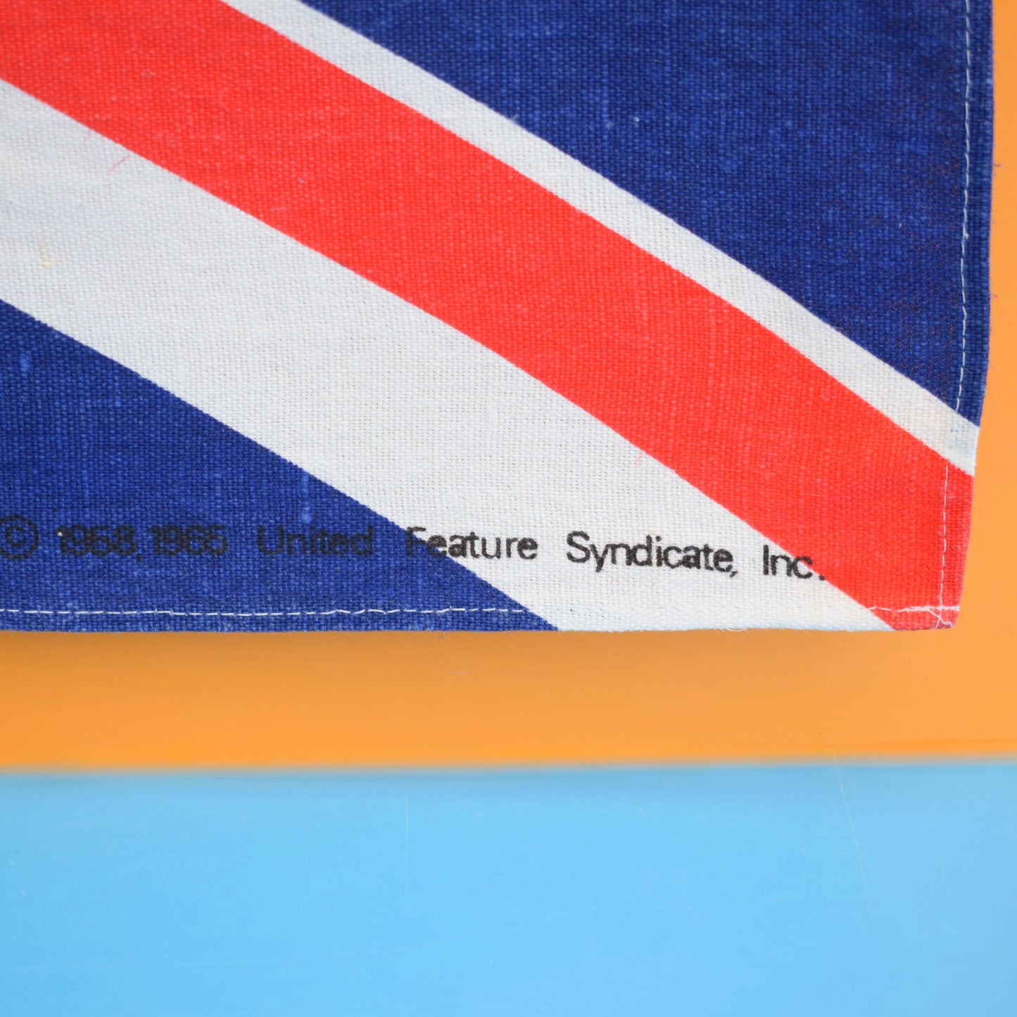 Vintage 1970s Tea Towel -Snoopy - Snoopy For Prime Minister - Union Flag