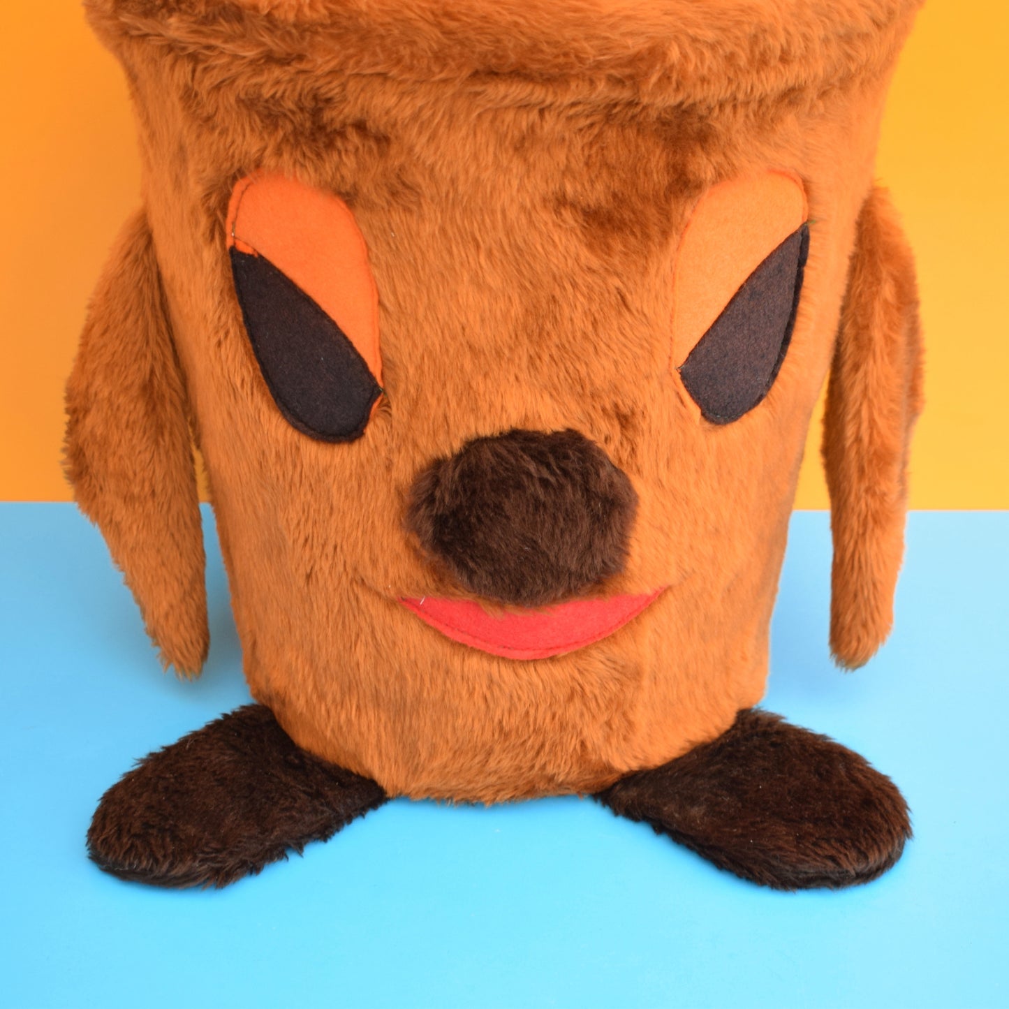 Vintage 1970s Fluffy Laundry Bin - Dusty Bin