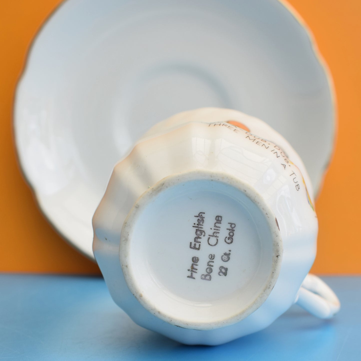 Vintage 1960s Nursery Chup & Saucer - Rub a Dub