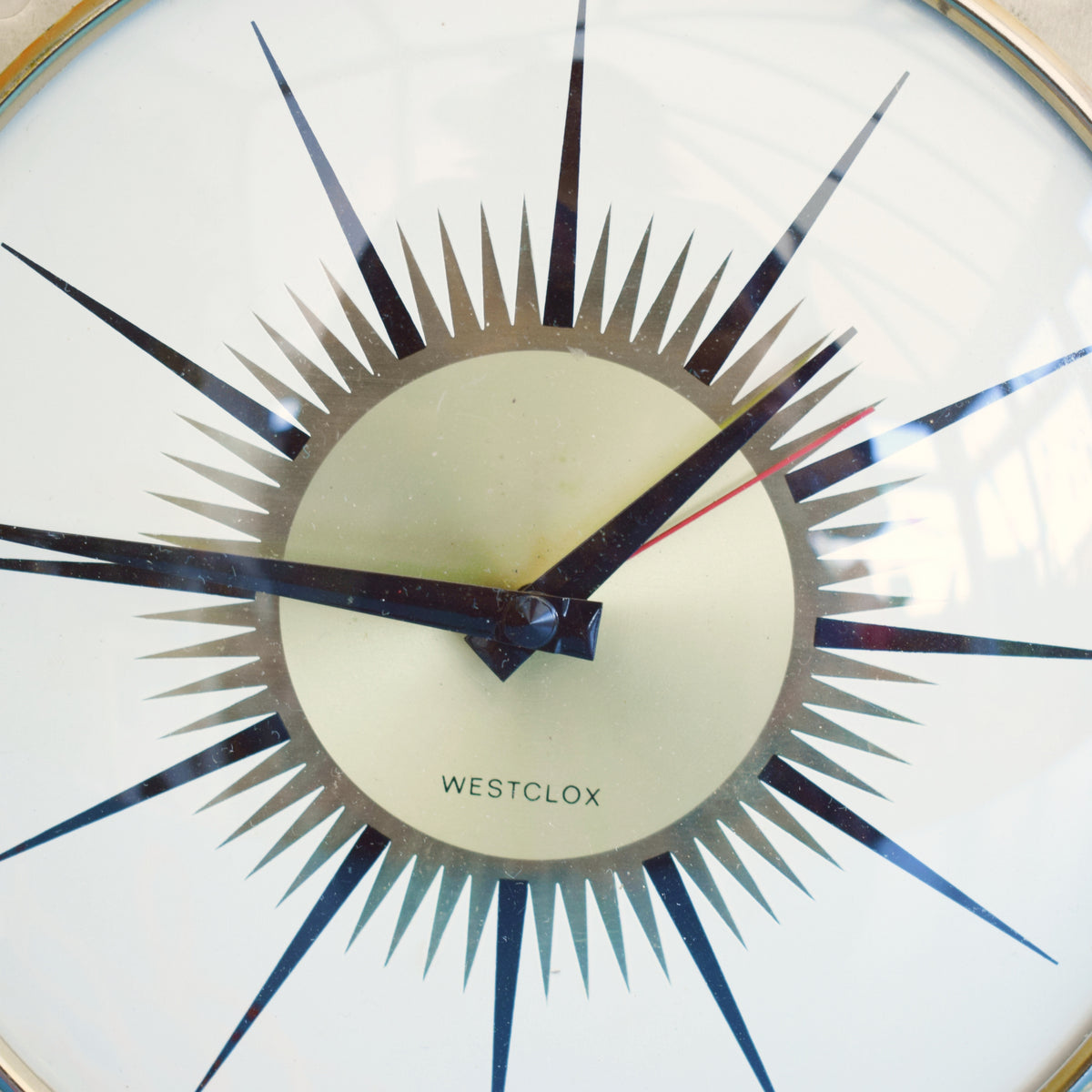 Vintage 1960s Westclox Electric Clock Sunburst- Gold by Vintage