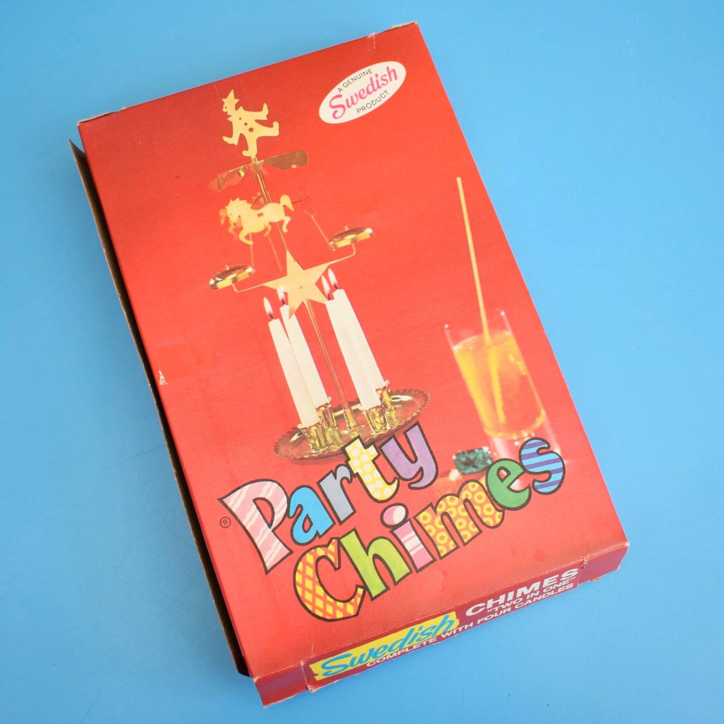 Vintage 1960s Swedish Angel / Clown / Prancing Horses Chimes & Candles - Boxed