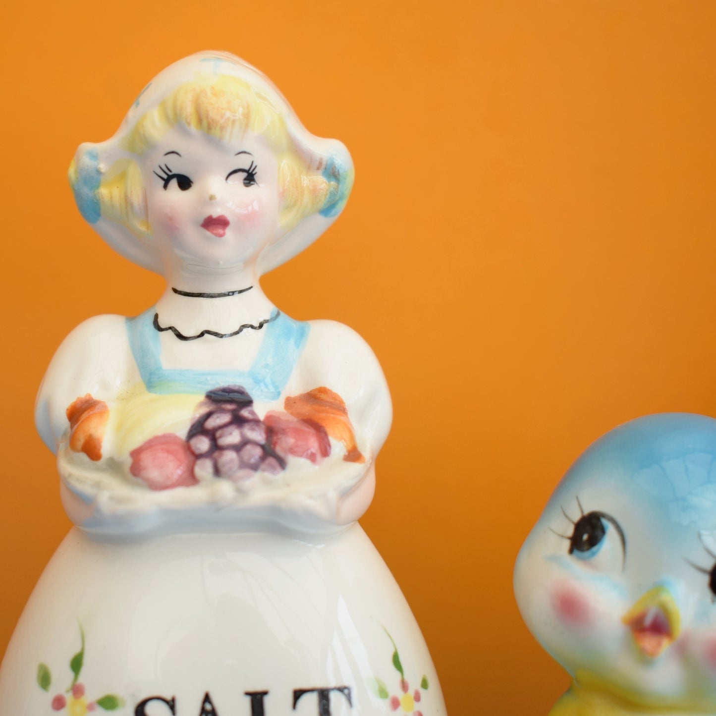 Vintage 1950s Fairylite Dutch Salt & Pepper Folk / Kitsch Birdies