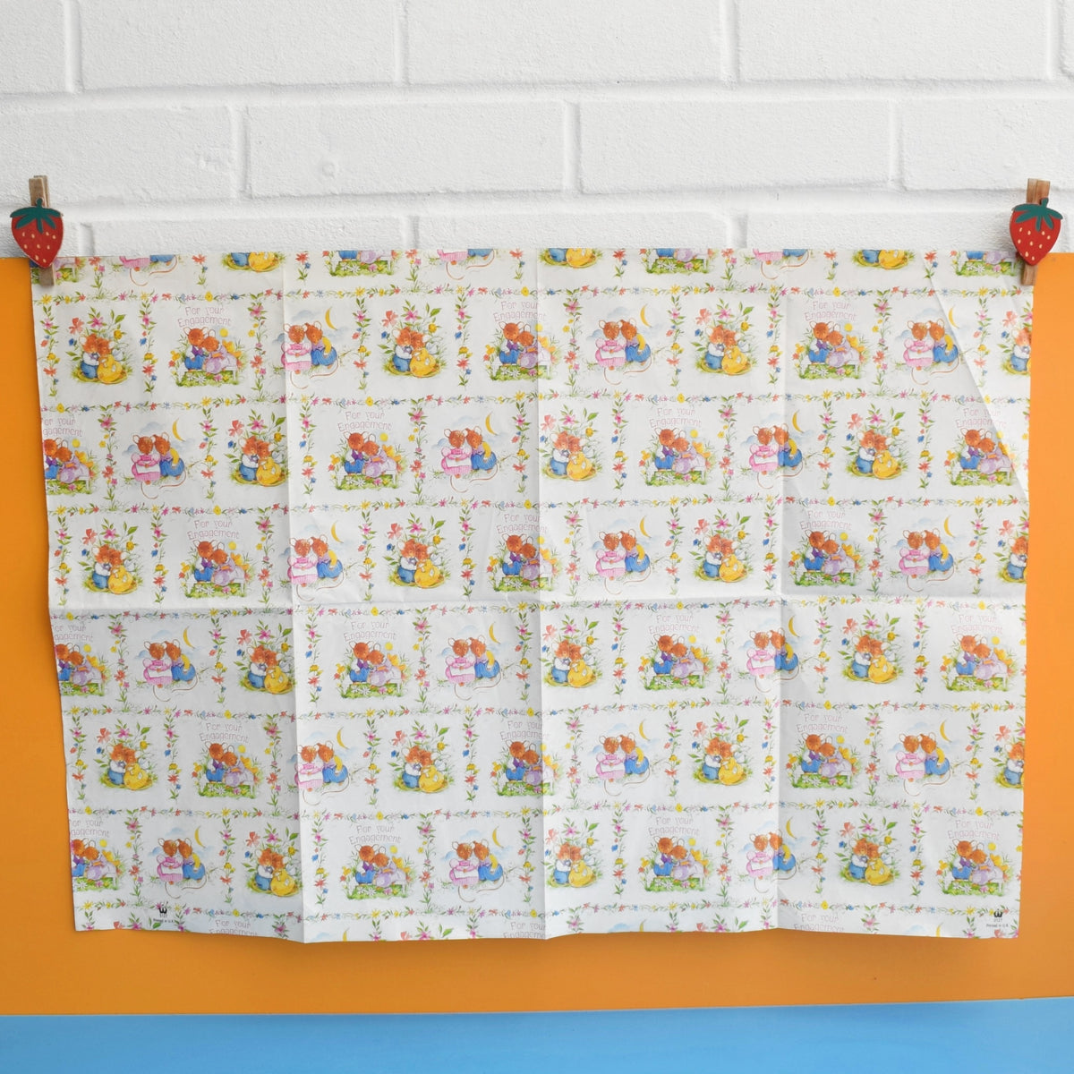 Vintage 1970s Mouse Wrapping Paper - For Your Engagement by Pineapple Retro