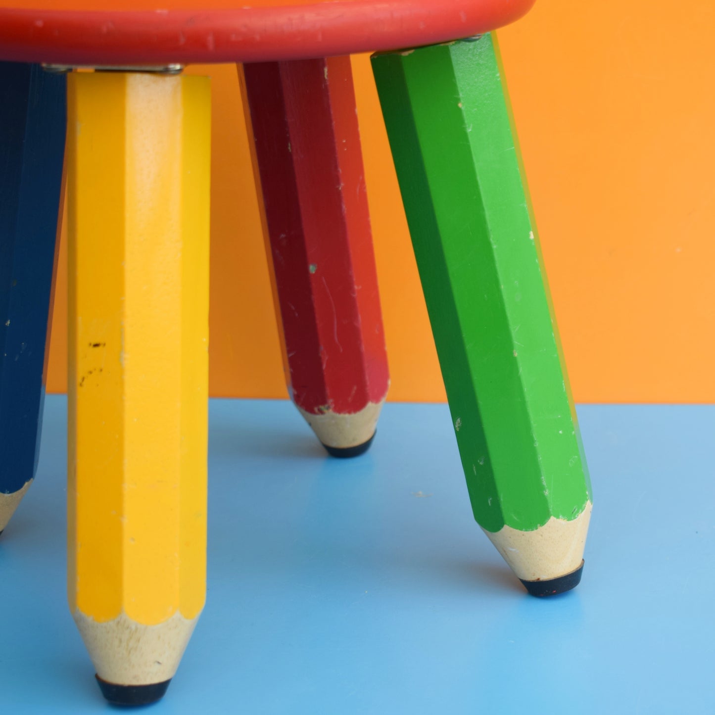 Vintage 1980s Pencil / Crayon Stool / Plant Stand - Pierre Sala Style