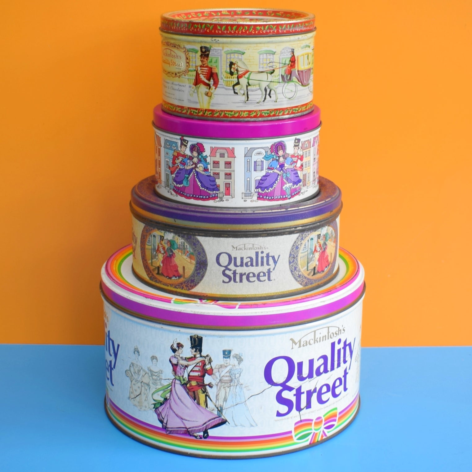 Vintage 1950s 60s 70s/ 90s Quality Street Chocolate Sweet Tins