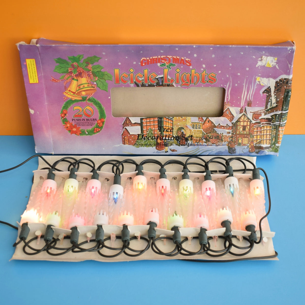 Vintage 1980s Christmas Lights - Icicles - Boxed by Pineapple Retro