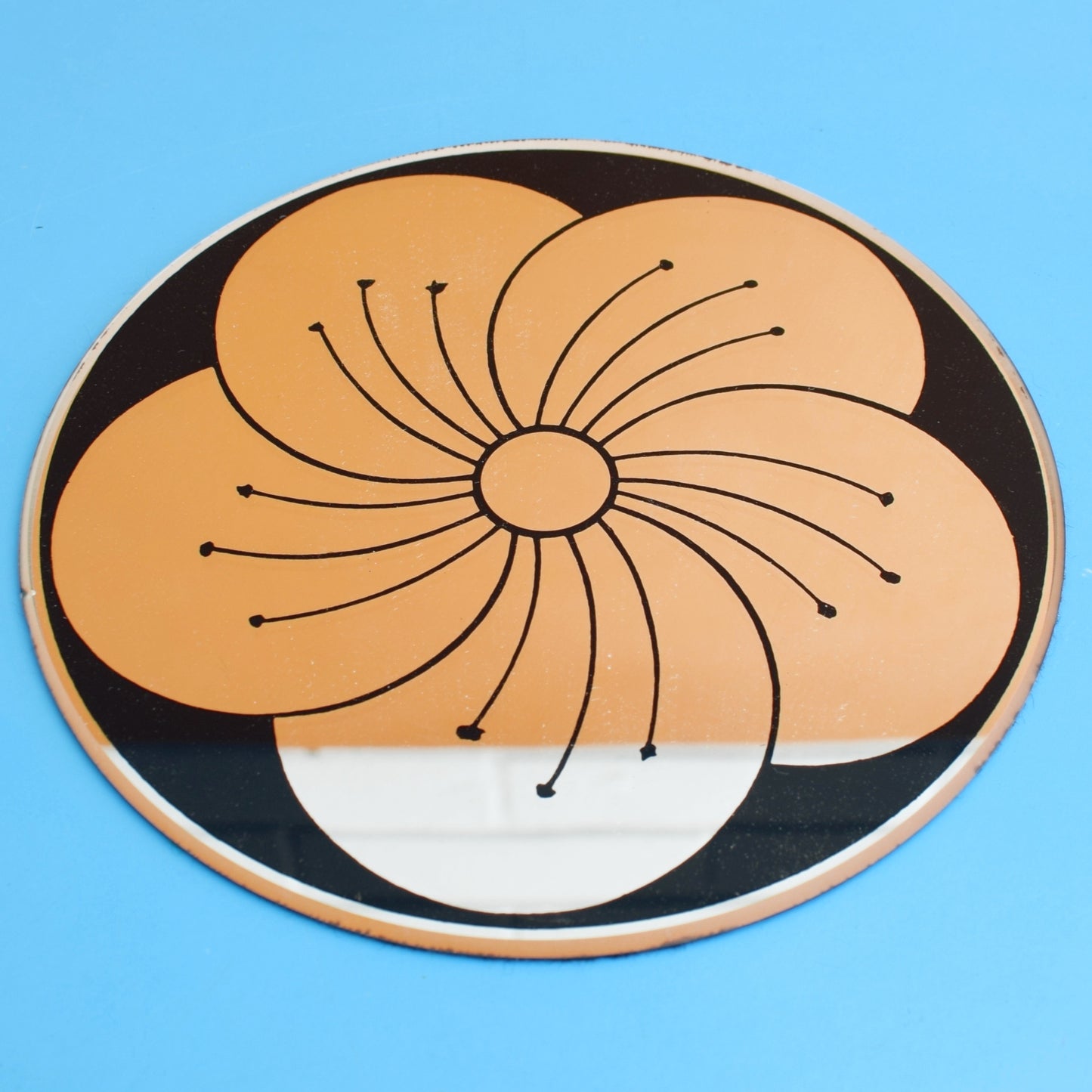 Vintage 1960s Mirrored Flower Power/ Op Art Placemats x4