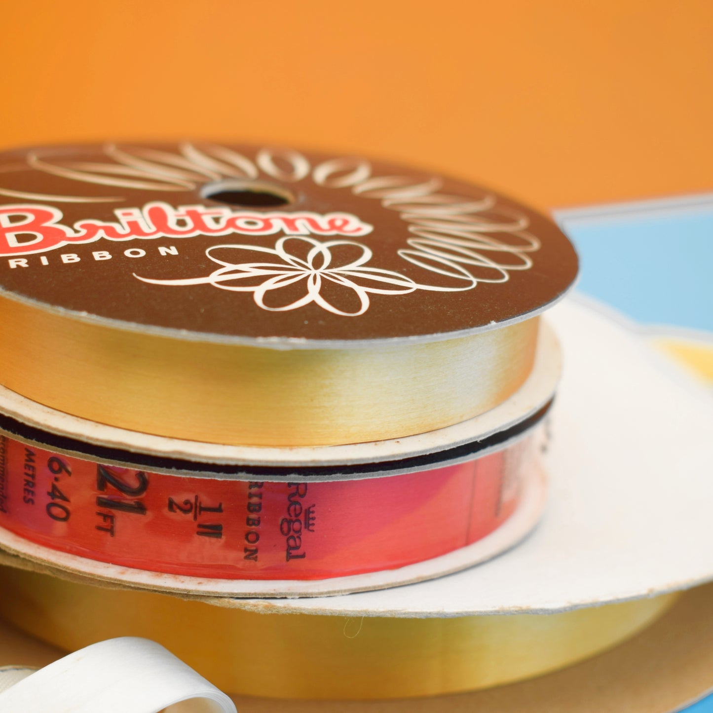 Vintage 1960s/ 70s Unused Ribbon - Christmas Parcel Wrapping