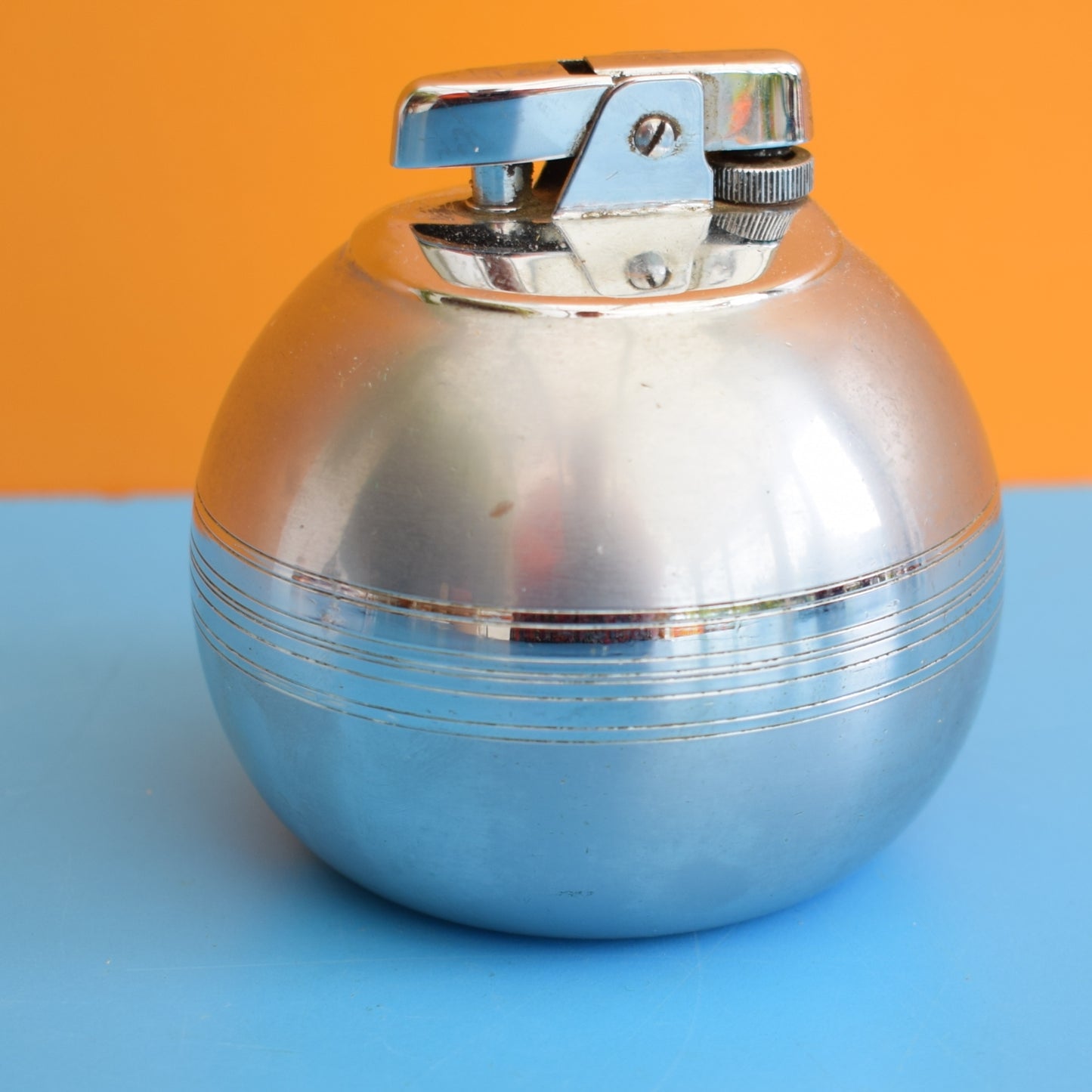 Vintage 1970s Ronson Lighter - Aluminium Orb Style