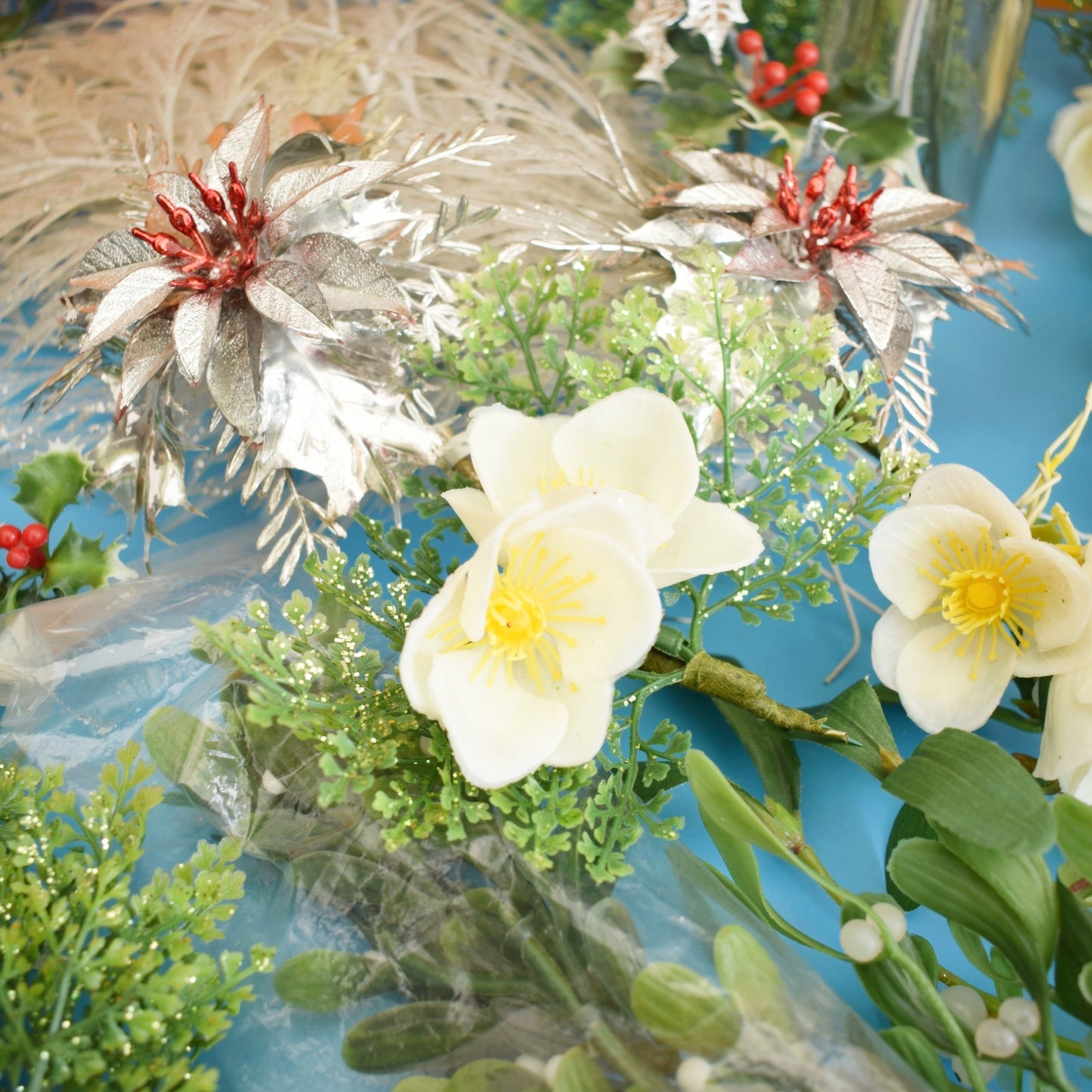 Vintage 1960s Mixed Floristry Foliage / Garlands - Christmas Kitsch